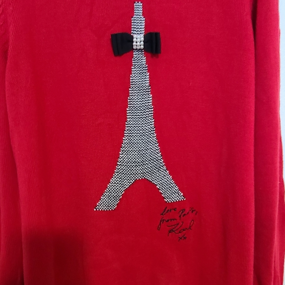 Karl lagerfeld pairs sweater red eiffel tower - Picture 9 of 14